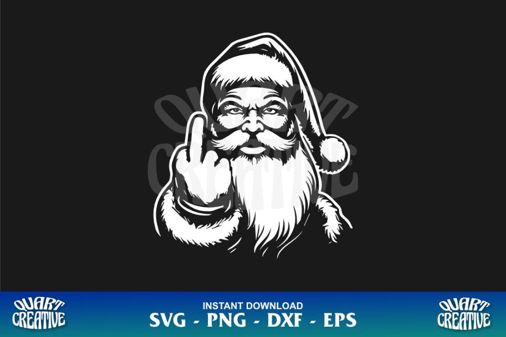 santa claus middle finger svg cricut