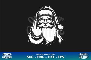 santa claus middle finger svg cricut