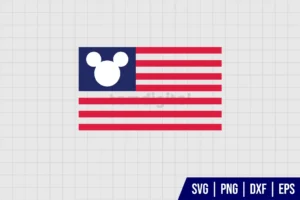 Mickey Mouse US Flag SVG