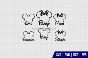 Mickey and Minnie Family SVG