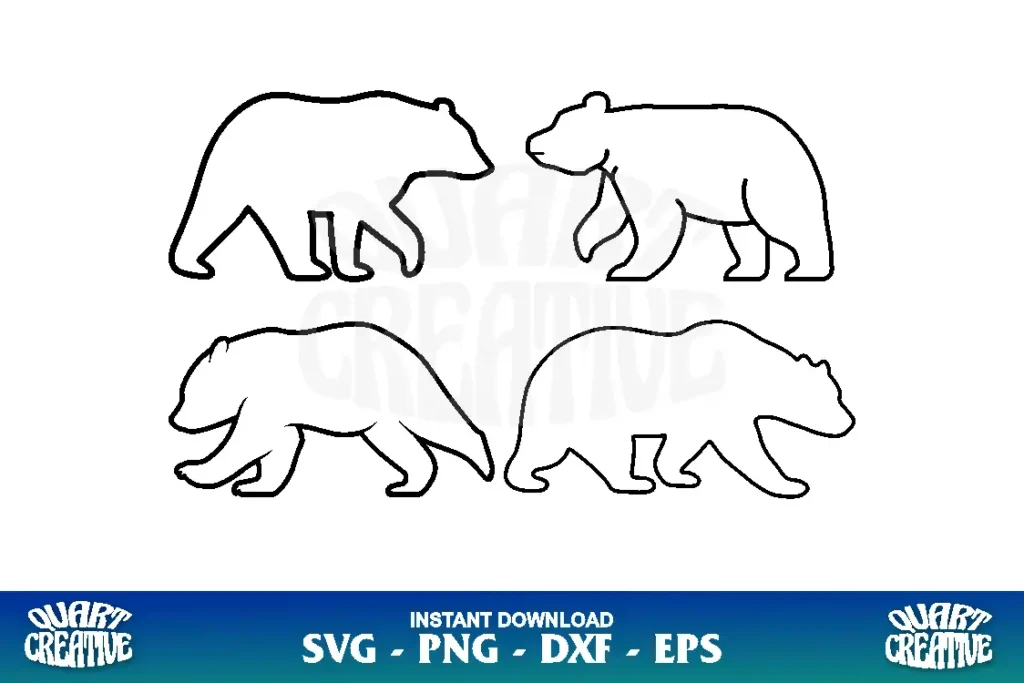 bear outline svg cricut