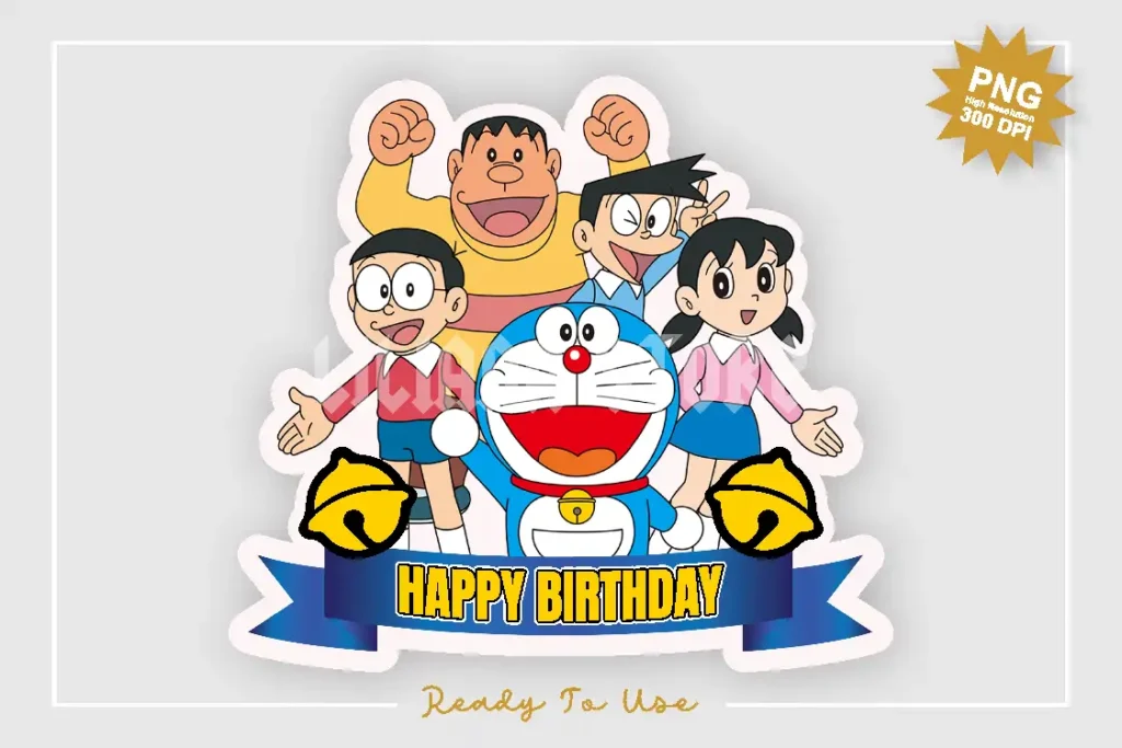 doraemon birthday cake topper png printable