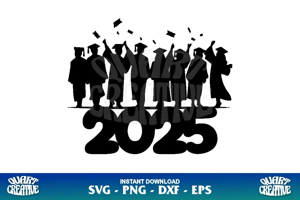 graduation 2025 silhouette svg