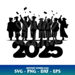 graduation 2025 silhouette svg