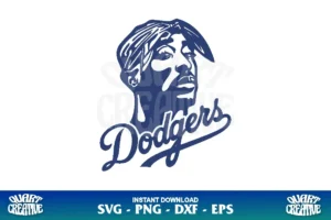 tupac dodgers svg cricut