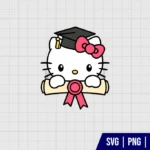 Graduate Hello Kitty Face SVG