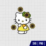 Sunflower Hello Kitty SVG
