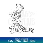 dr seuss outline svg cut file