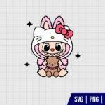 Labubu Hello Kitty SVG Vector