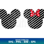 Mickey Head Slanted Lines Svg