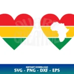 Africa Map Heart SVG Cut File
