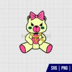 Female Gangster Teddy Bear Made Of Money SVG Cut File