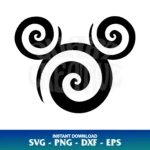 Mickey Head Swirl SVG Cricut