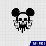 Mickey Skull Head Rock N Roll SVG
