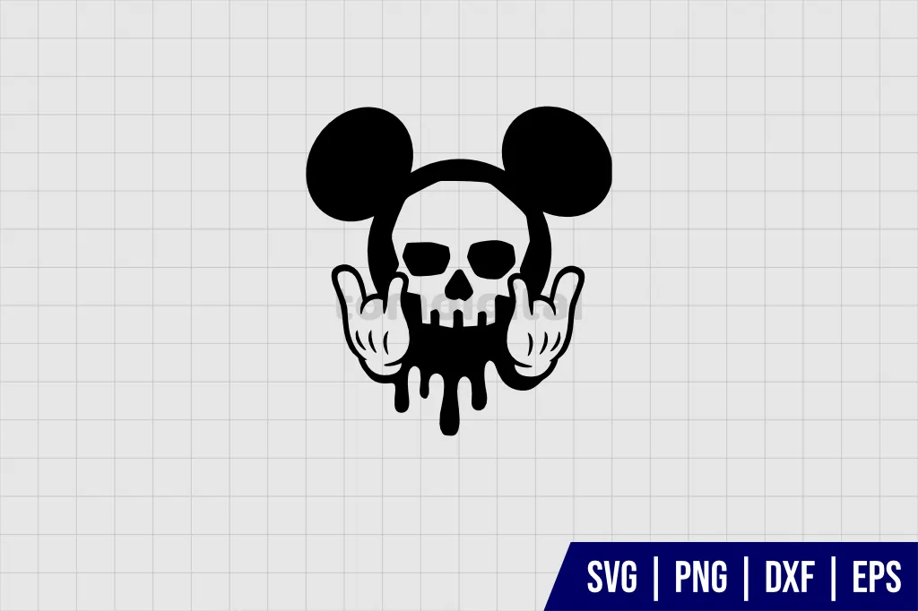 Mickey Skull Head Rock N Roll SVG Mickey Skull Head Rock N Roll SVG