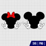 Mickey and Minnie Mouse Rock Hand Sign SVG