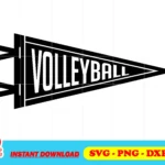 Volleyball Pennant Flag SVG