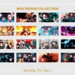 Demon Slayer Anime Mug Design PNG