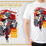 Chainsaw Man Anime Tshirt Design PNG