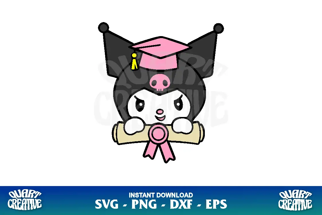 kuromi graduate svg clipart Kuromi Graduate SVG Clipart - Image 1