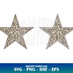Leopard Print Star SVG vector