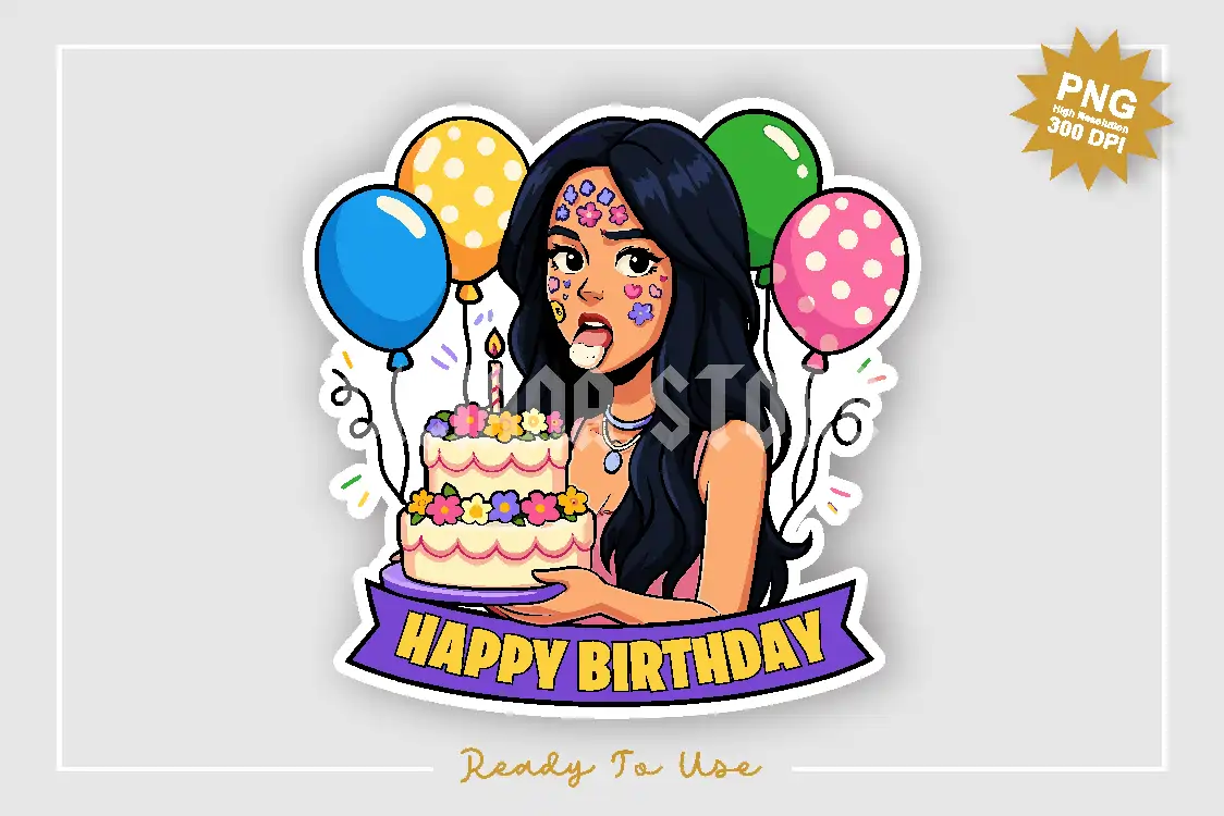 olivia rodrigo cartoon birthday cake topper vector olivia rodrigo cartoon birthday cake topper vector