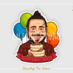 Post Malone Cartoon Cake Topper PNG