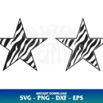 zebra print star svg vector