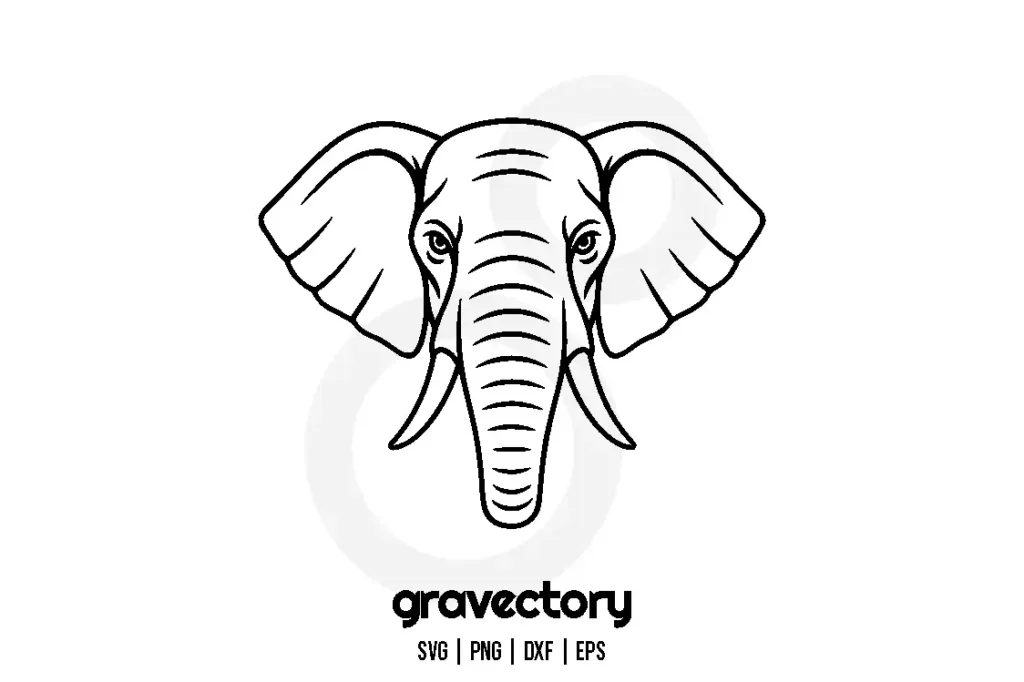 Elephant face outline svg free