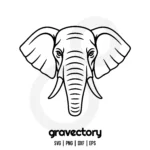 Elephant face outline svg free
