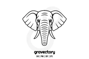 Elephant face outline svg free