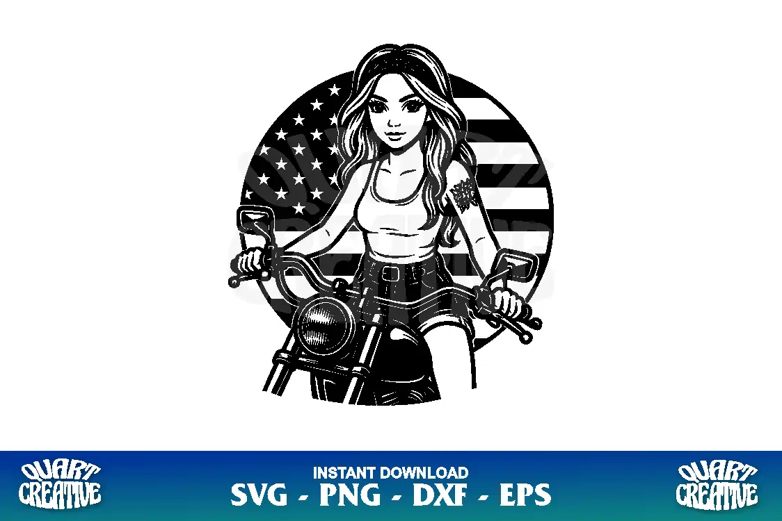 american biker girl svg american biker girl svg