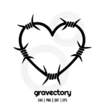 barbed wire heart svg free