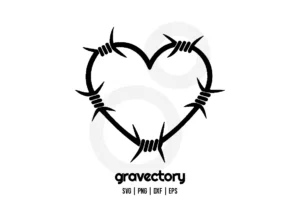 barbed wire heart svg free