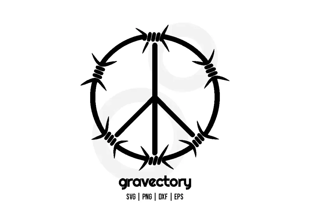 barbed wire peace symbol svg free Free SVG