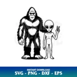 Bigfoot And Alien SVG Cricut