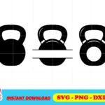 kettlebell monogram svg cricut