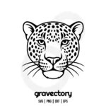 leopard face outline svg free