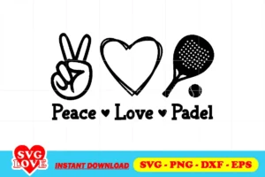 peace love padel svg cricut