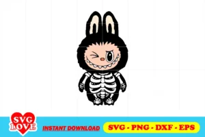 labubu skeleton costume svg