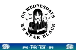 on wednesdays we wear black svg cricut