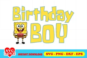 spongebob birthday boy svg