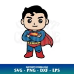 Superhero Superman Chibi SVG Vector