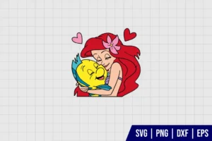 Ariel and Flounder SVG