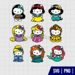 Hello Kitty Disney Princess SVG Bundle