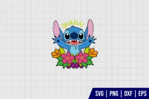 Ohana Floral Stitch SVG Vector