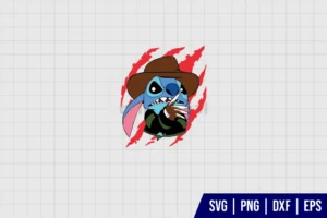 Stitch Freddy Krueger SVG