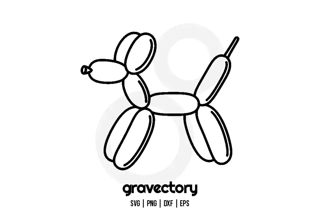 dog ballon vector svg free