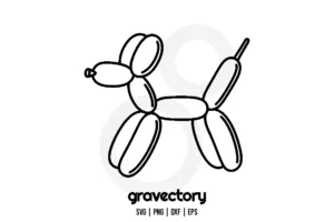 dog ballon vector svg free