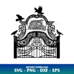 Nevermore Academy Gate Sign SVG Cricut